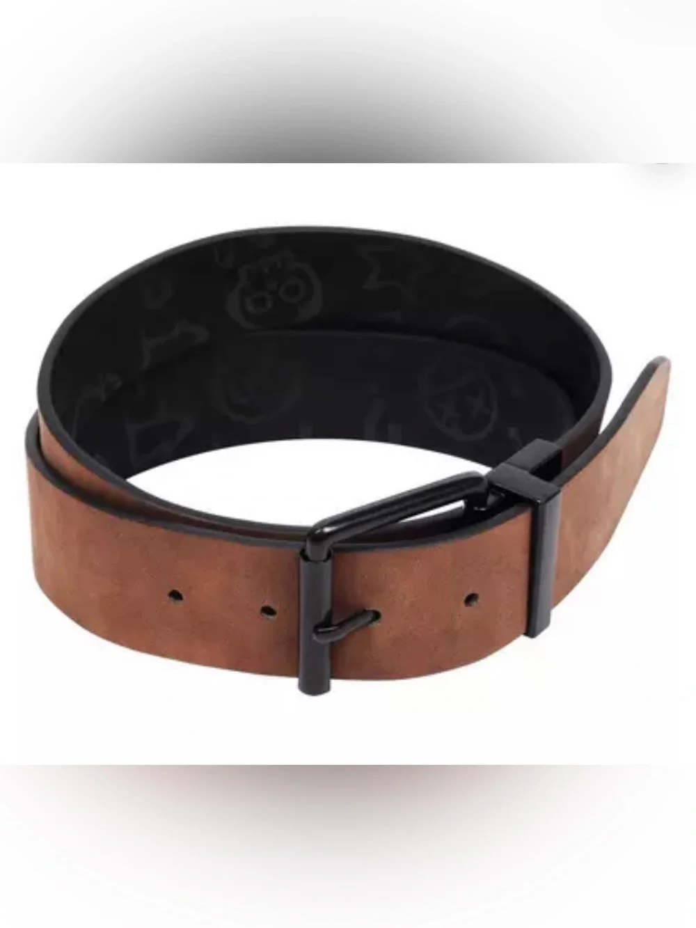 Men's Black Skull Print Leather Element Adult Reversible Belt XL 42-44
